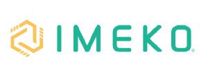 IMEKO logo: yellow hexagonal emblem to the left of the teal wordmark IMEKO